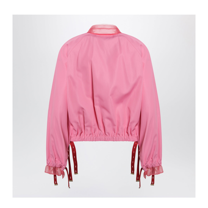 Pink Technical Viscose Bomber Jacket - Image 2