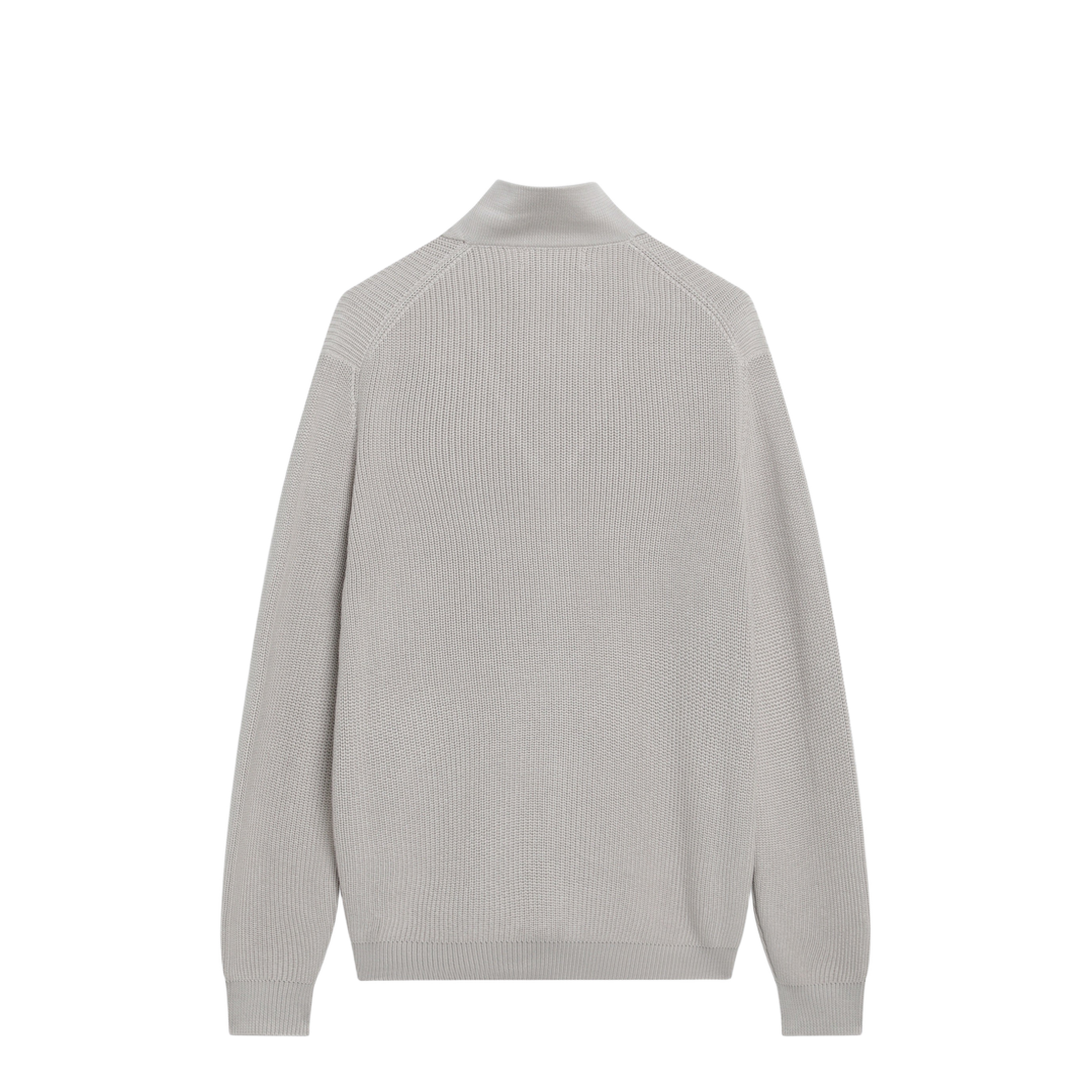 Jute-Colored Cotton Zip-Up Cardigan - Image 2