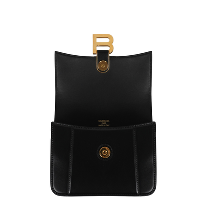 Hourglass Small Flap Bag in Black - Image 4