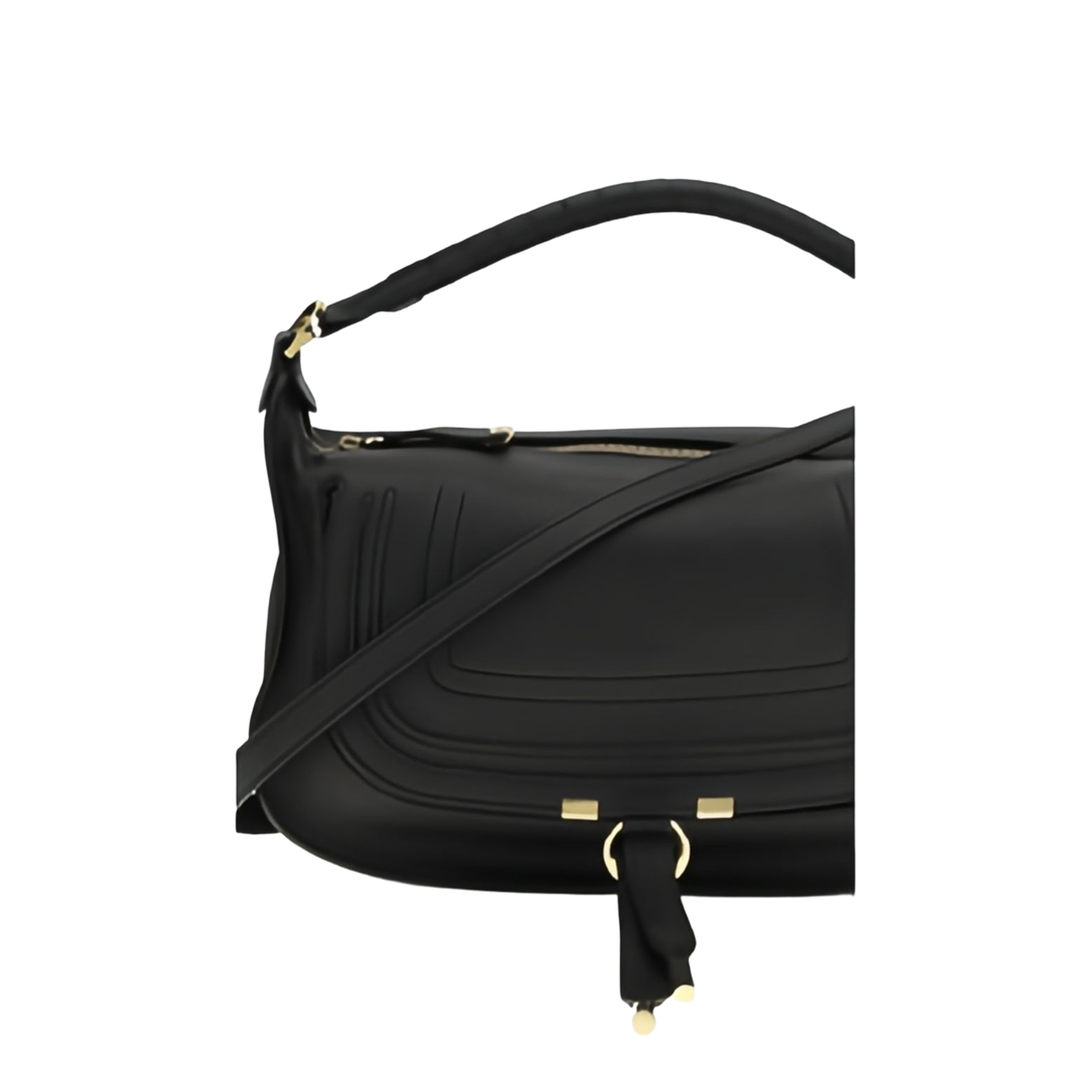 Marcie Small Calfskin Shoulder Bag - Black - Image 2