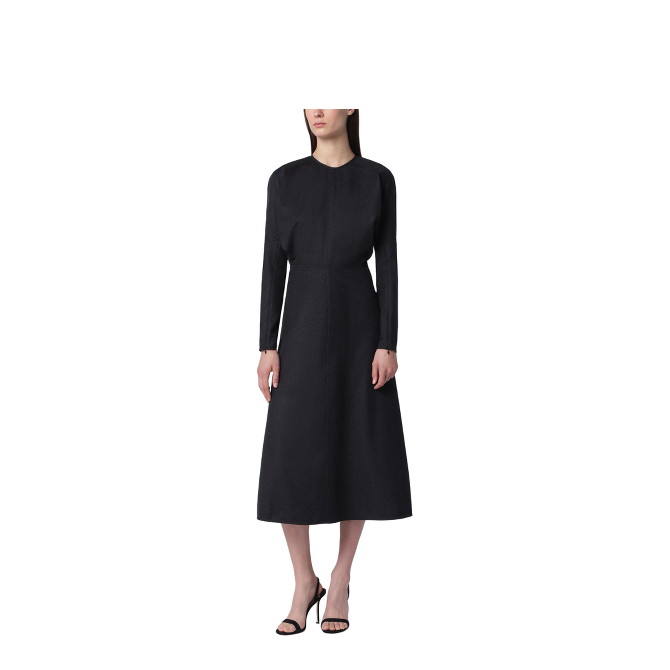 Doman Virgin Wool Dress in Dark Grey Mélange - Image 1