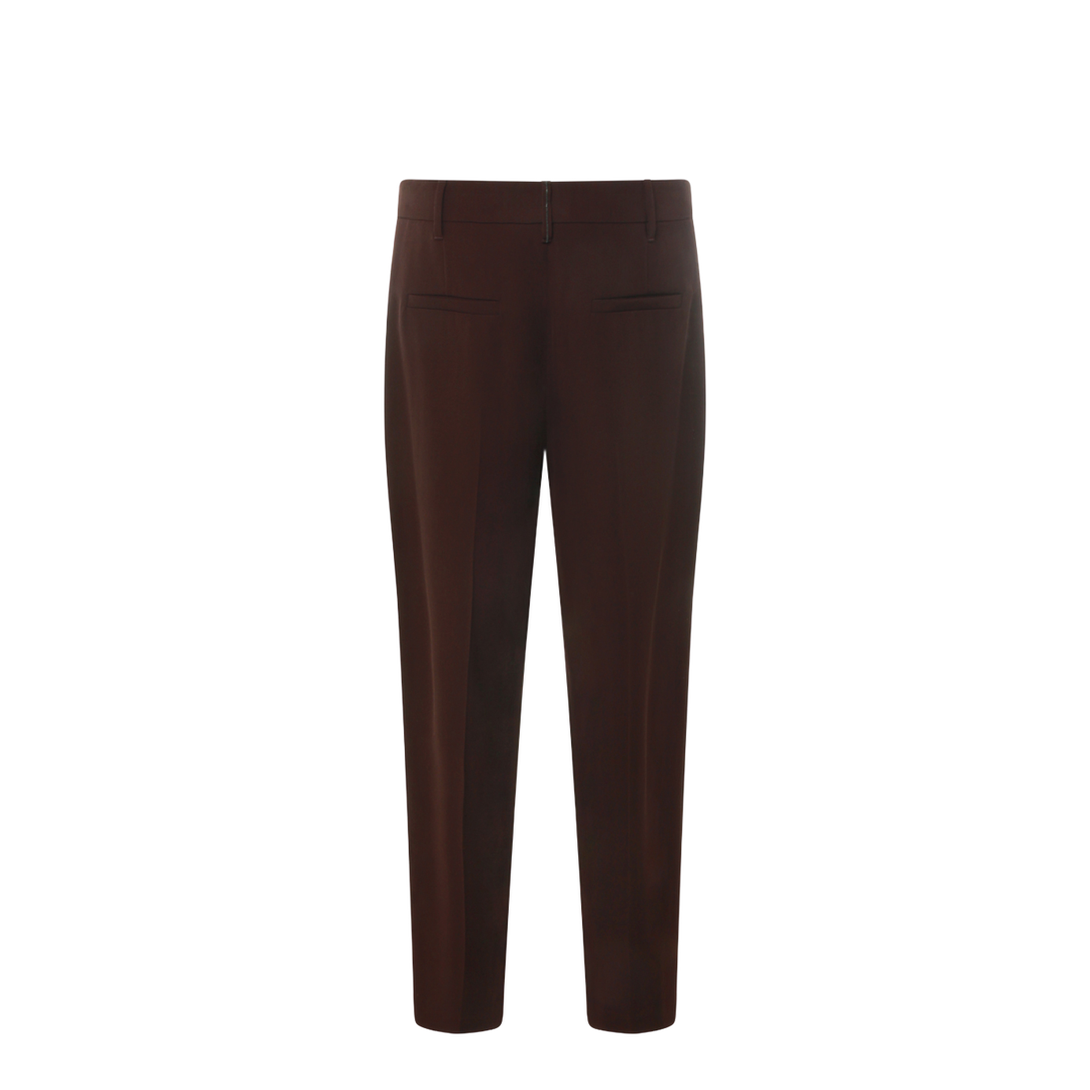 Wool Blend Trousers - Brown - Image 3