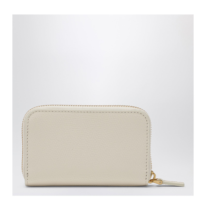 VLogo Signature Mini Zip-Around Wallet In Ivory (I16) - Image 2