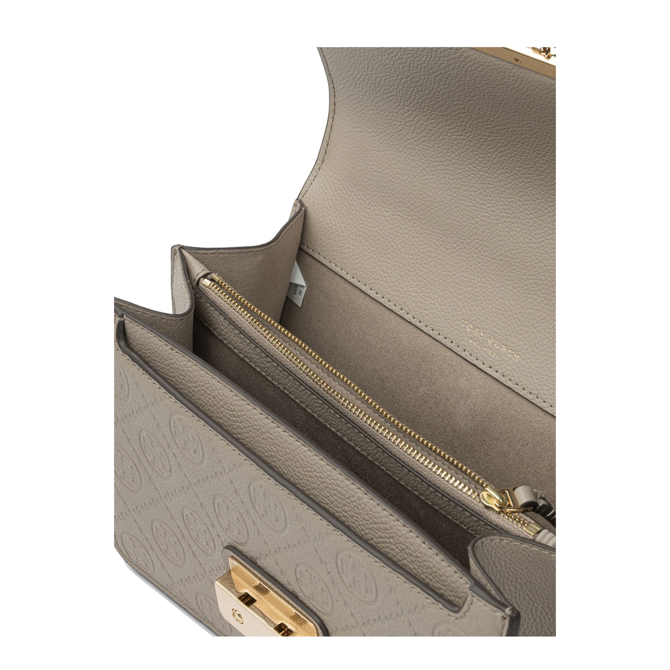 T Monogram Pebbled Leather Shoulder Bag - Chicory Brown - Image 5