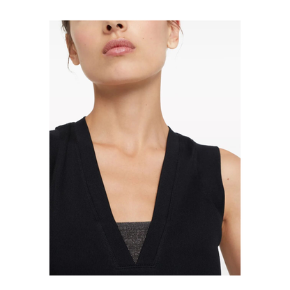 Stretch Cotton Jersey Tank Top with Precious Faux-Layering - Image 4