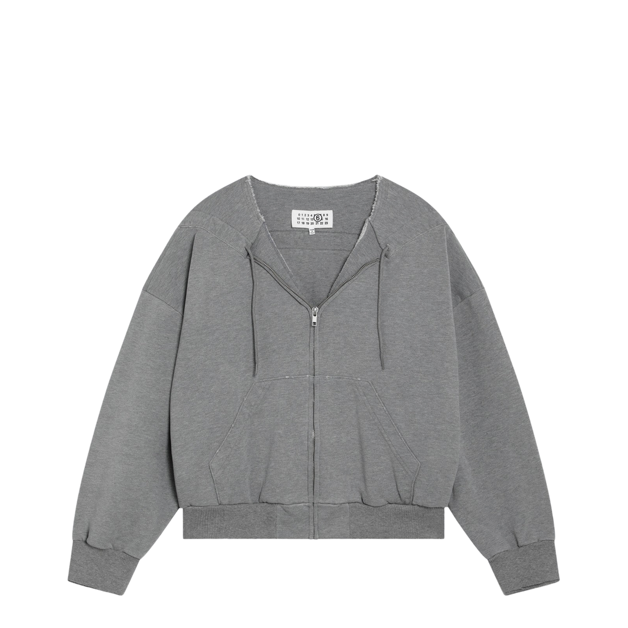 Cotton Zip Hoodie with Drawstring Gray - Image 1