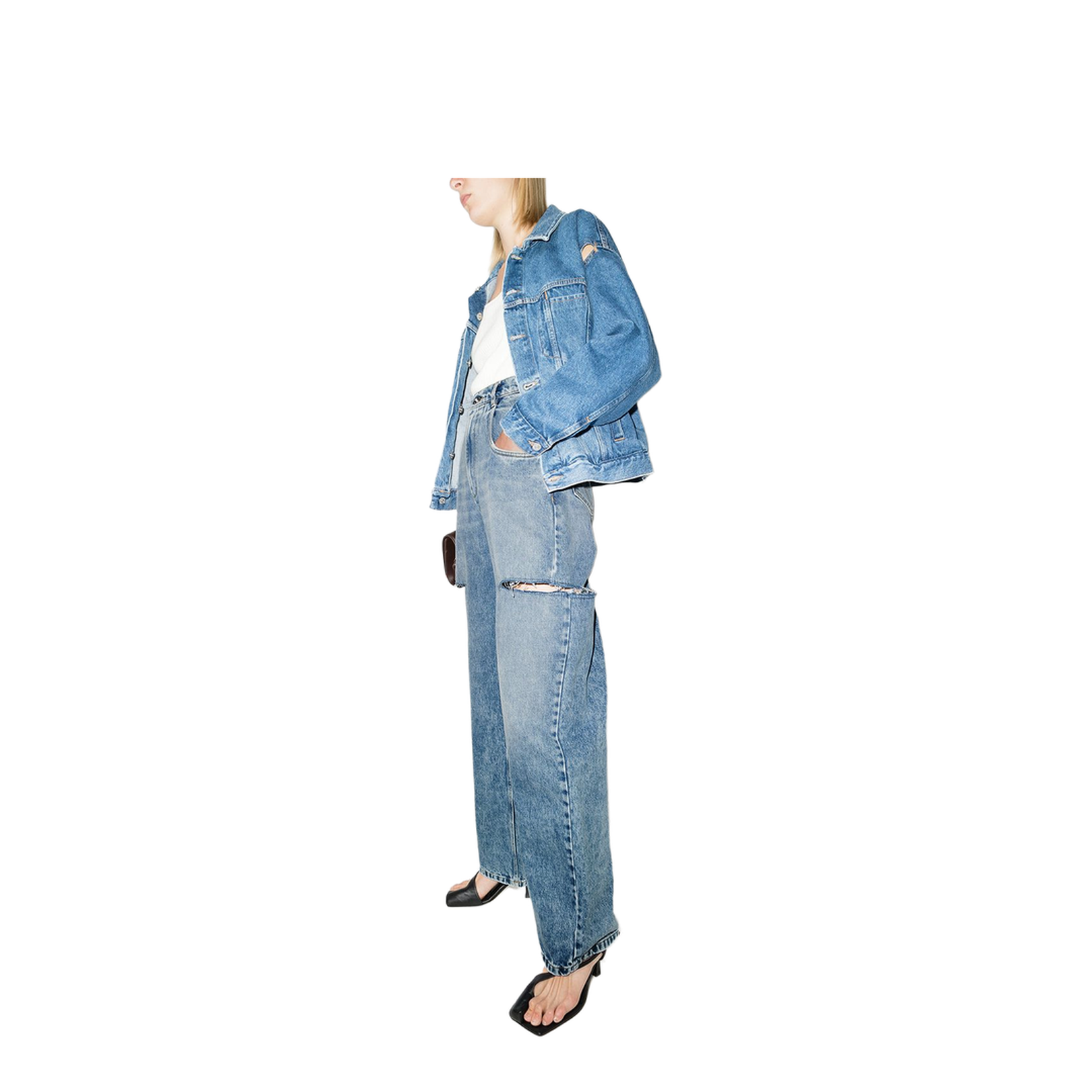 Denim Jeans with Slash Details - Image 5
