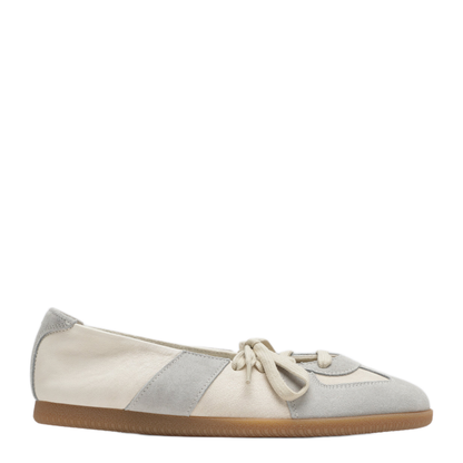 Replica Ballet Lace-Up Flats in Nappa, Bleached Sand - Image 1