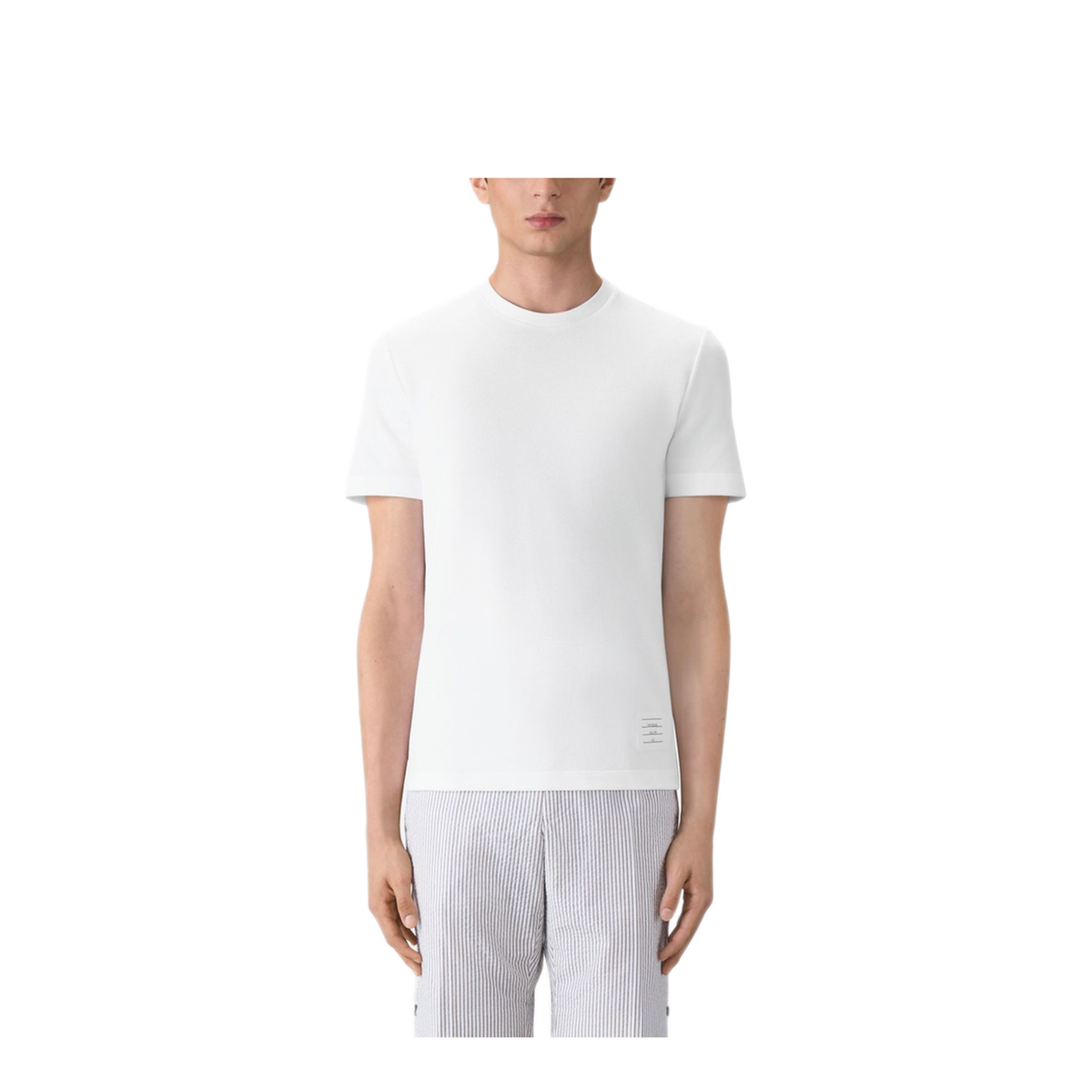 Short Sleeve Tee With Engineered 4 Bar Stripe In Classic Pique - Image 4