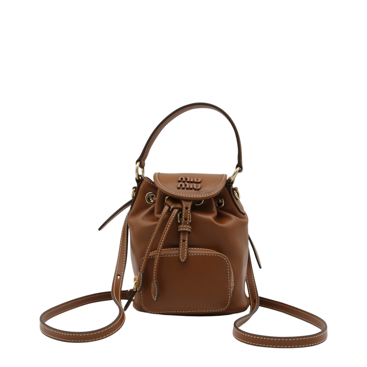 Beau Calfskin Top-Handle Bag - Cognac - Image 1