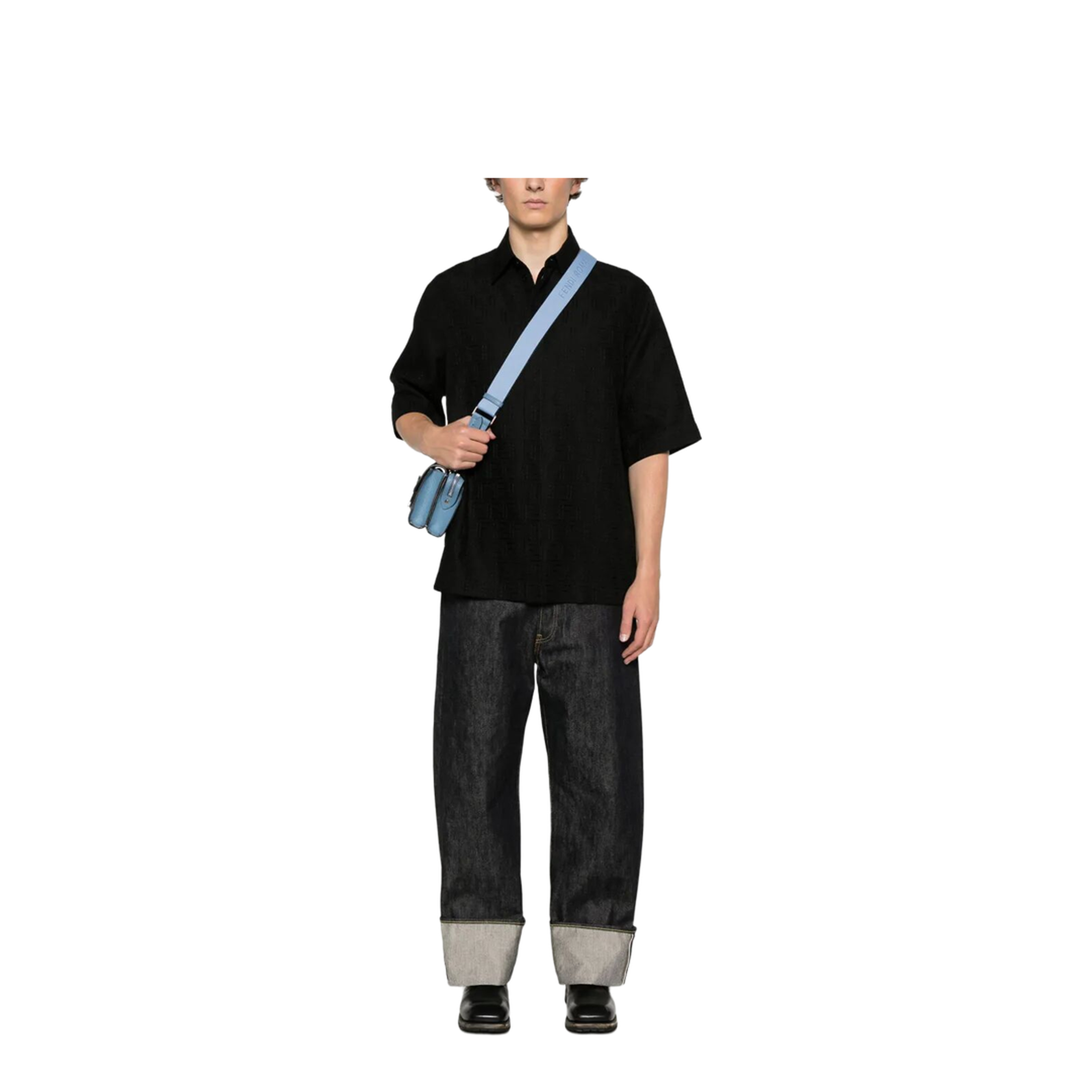 Linen FF Jacquard Oversize Shirt - Image 5