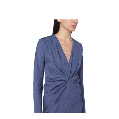 Jacquard-Effect Dress In Cornflower Blue - Image 2