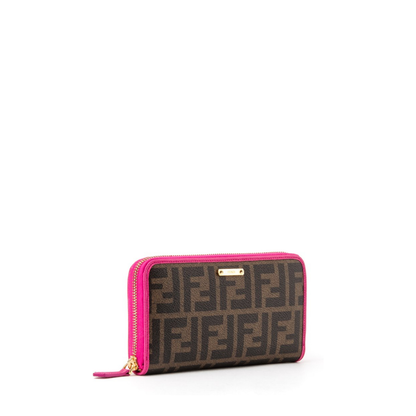 Trifold Mini Suede Wallet - Hot Pink - Image 2