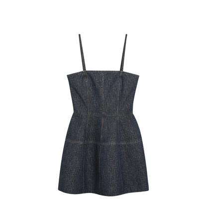Dark Blue FF Denim Bustier Dress - Image 1