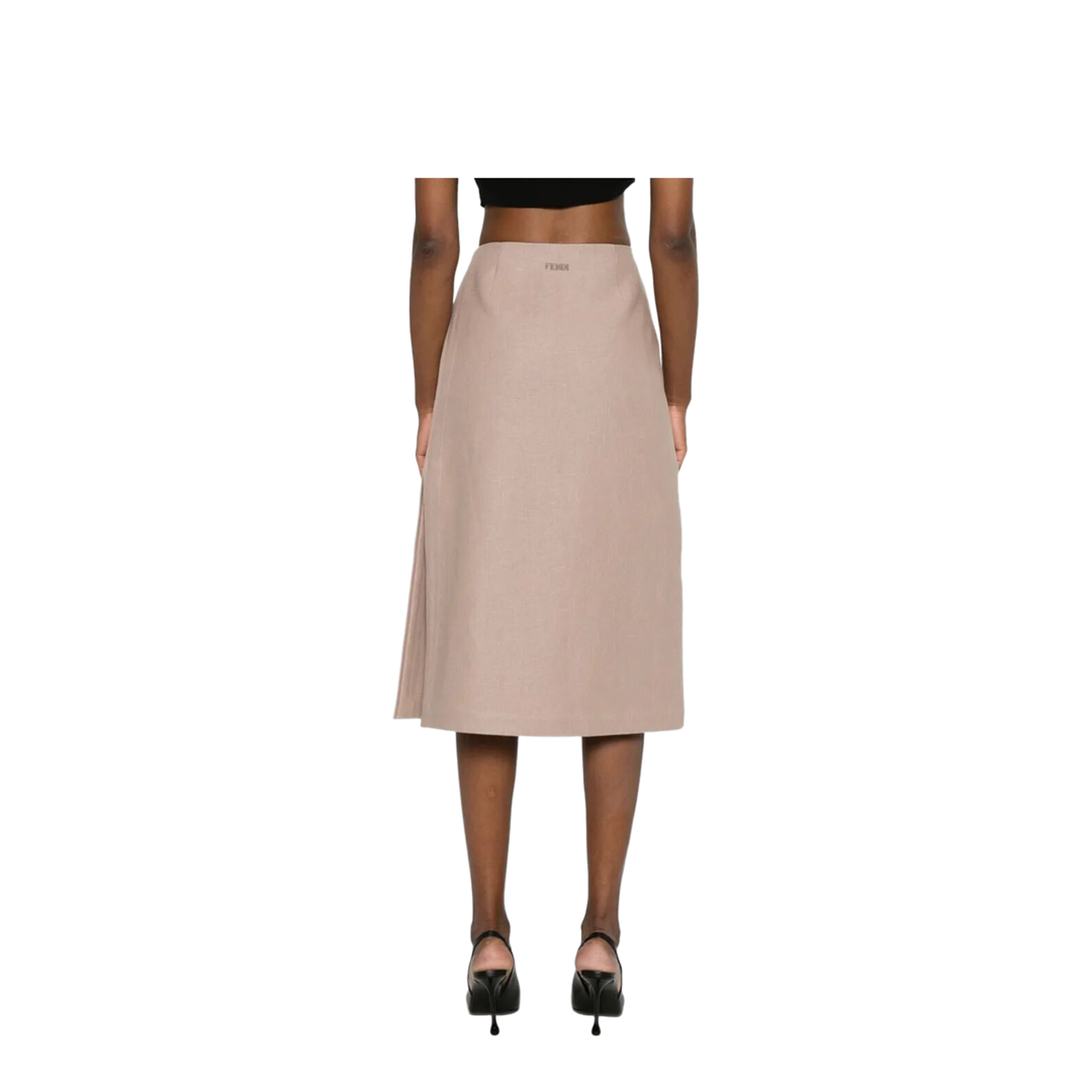 Waxed Linen Straight Midi Skirt - Image 4