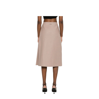 Waxed Linen Straight Midi Skirt - Image 4