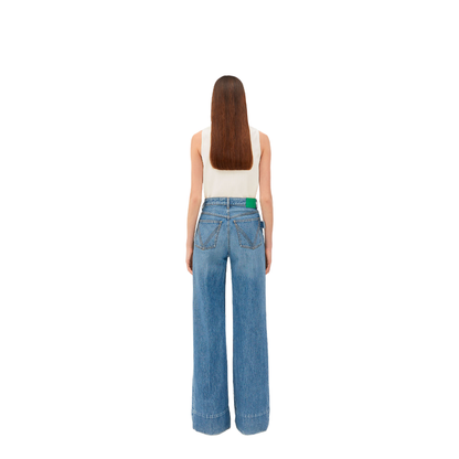 Vintage Indigo Wide Leg Jeans - Image 5