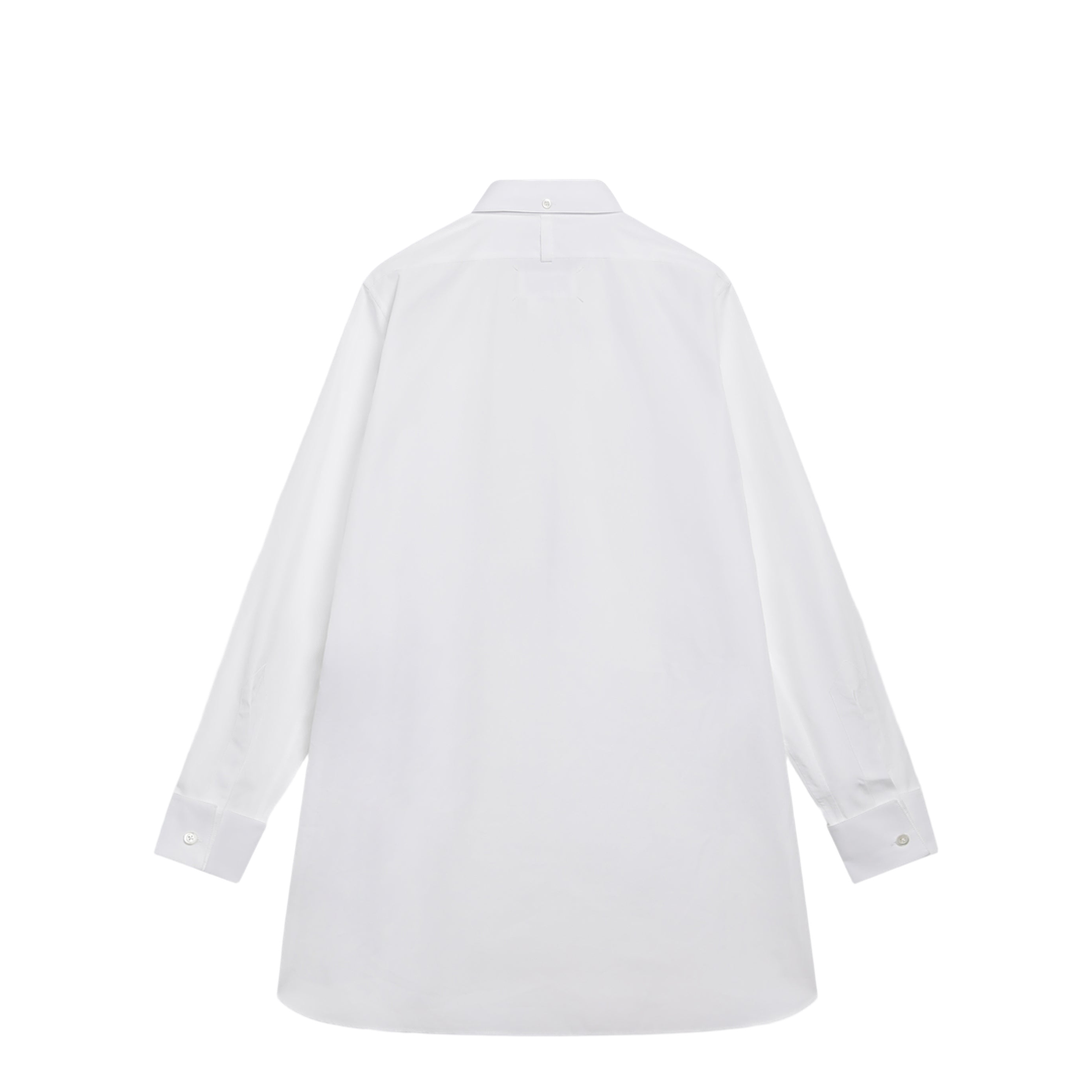 Long-sleeve cotton poplin shirt in white - Image 2