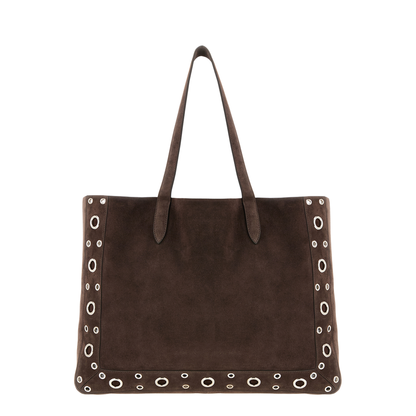 Brown Suede Shopping Bag - Image 5