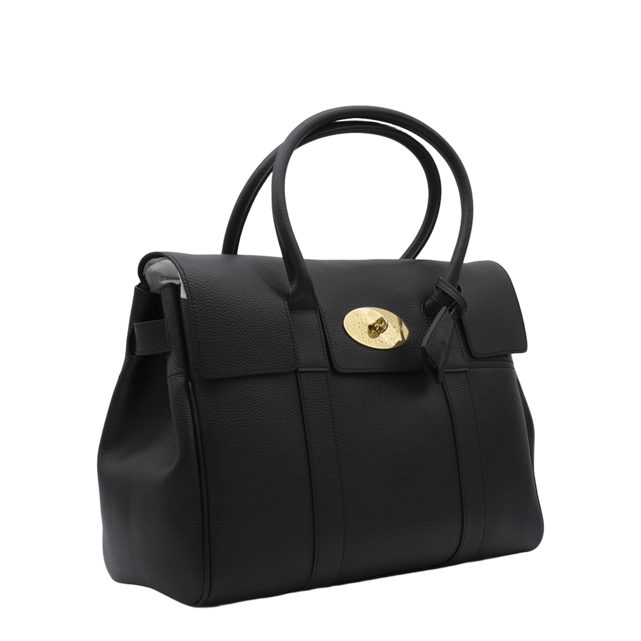 Bayswater Small Grain Leather Handbag - Black - Image 3
