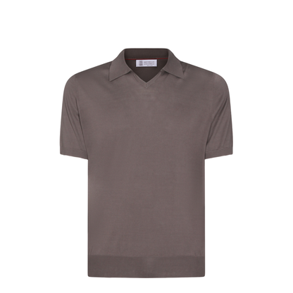 Brown Cotton Polo Shirt - Image 1