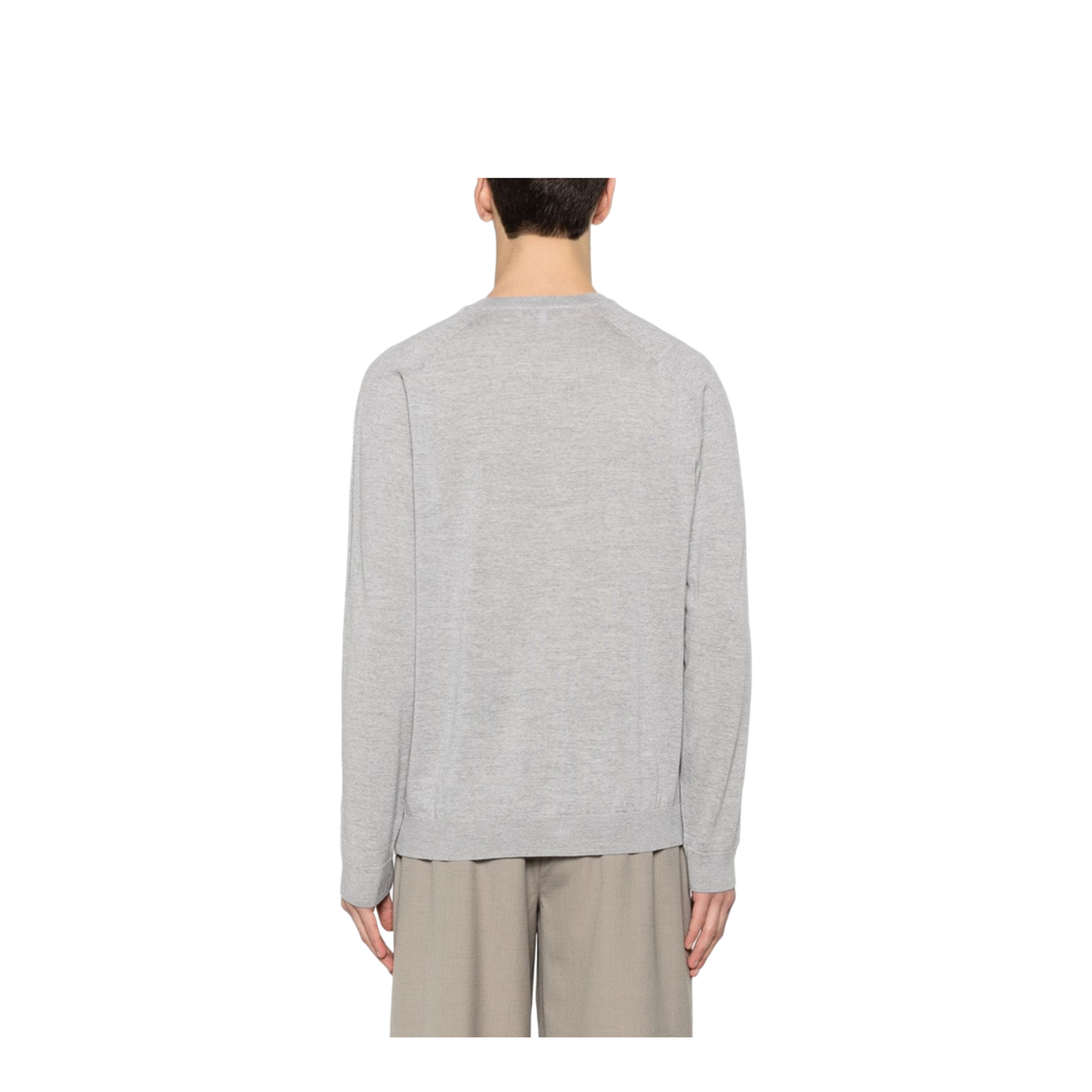 Grey Mélange Fox Head Wool Cardigan - Image 5
