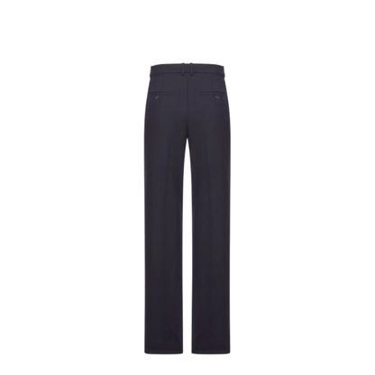 High-Waisted Tailored Pants in Wool Chinè - Image 2
