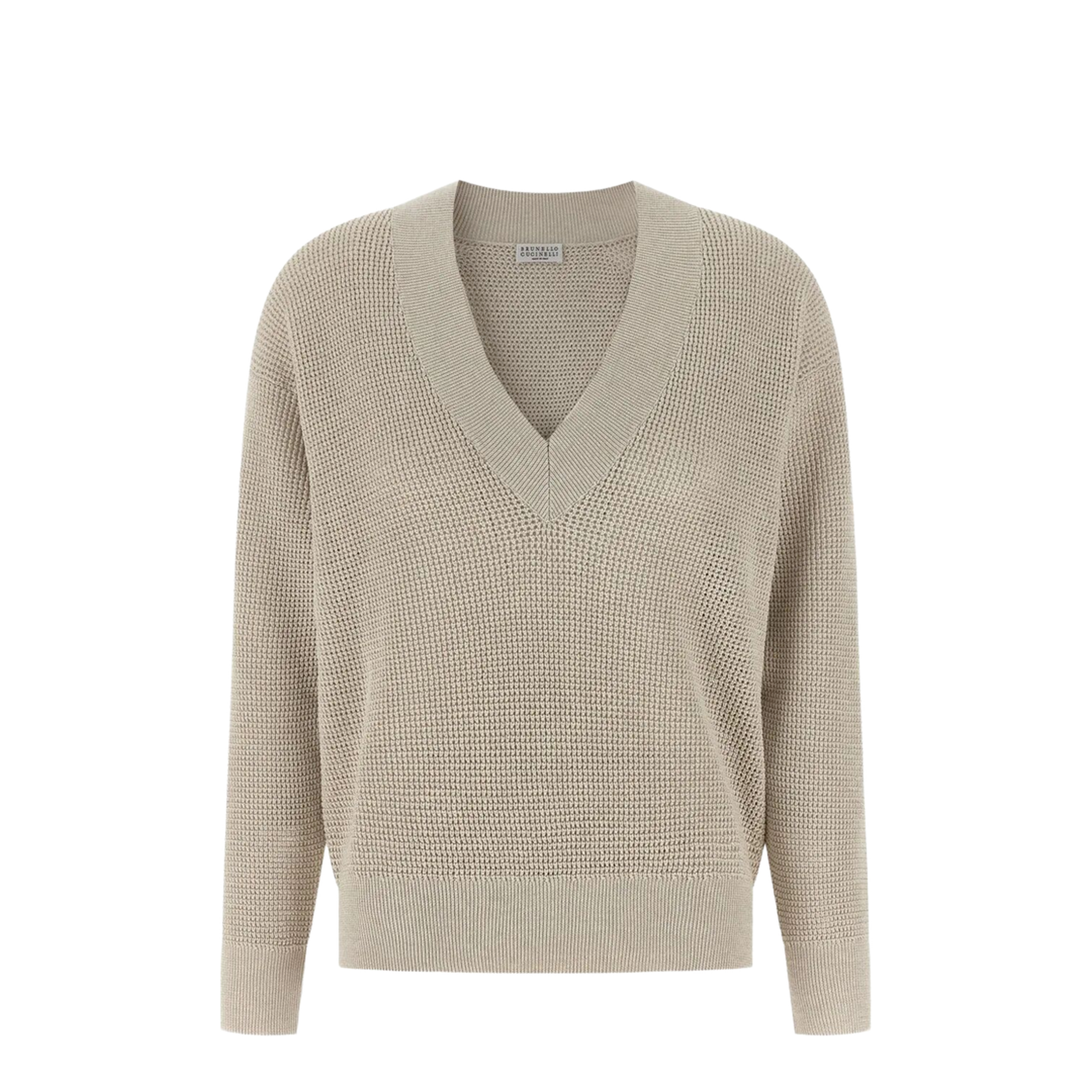 Openwork V-Neck Sweater - Image 1