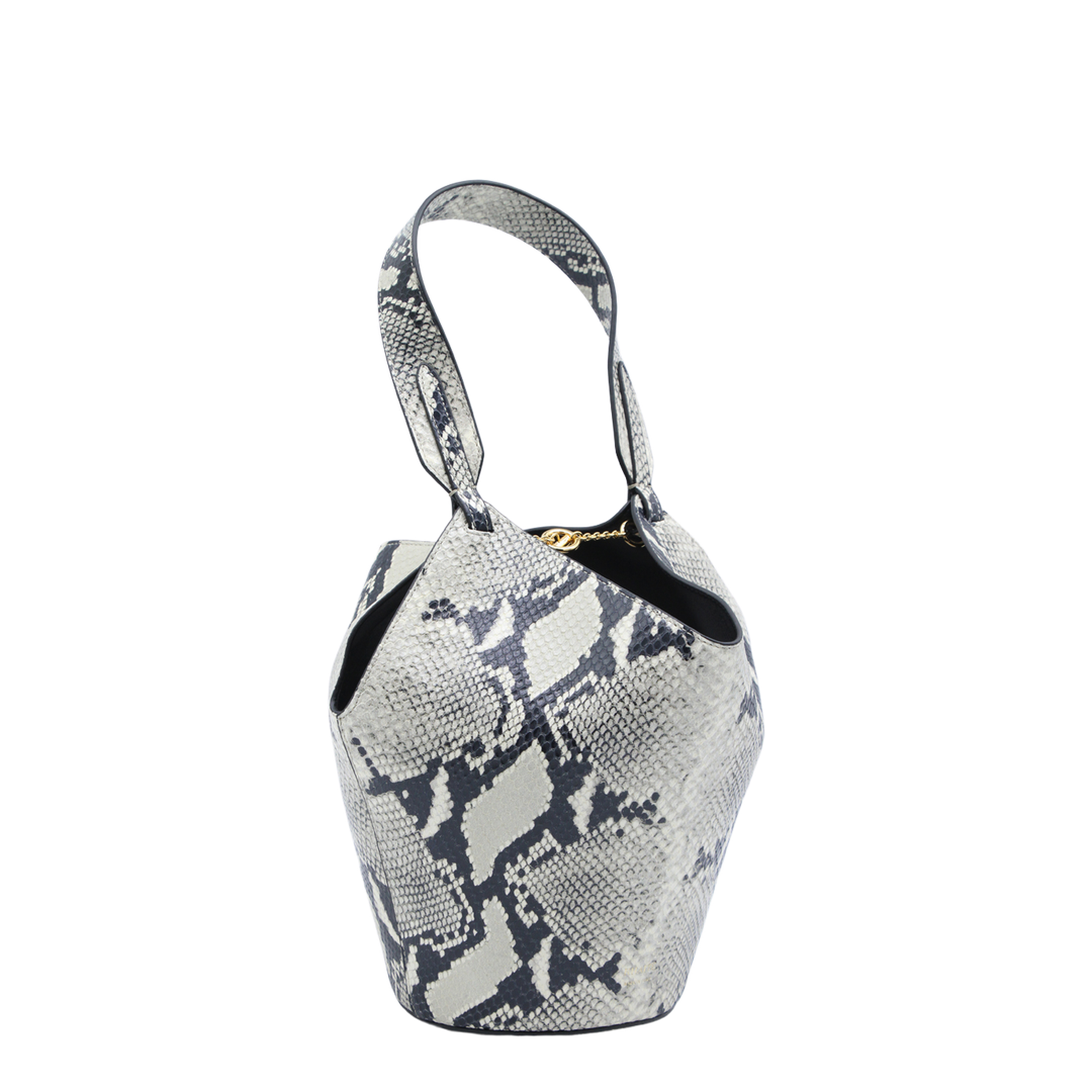 Lotus Mini Python-Embossed Calfskin Tote - Natural - Image 4