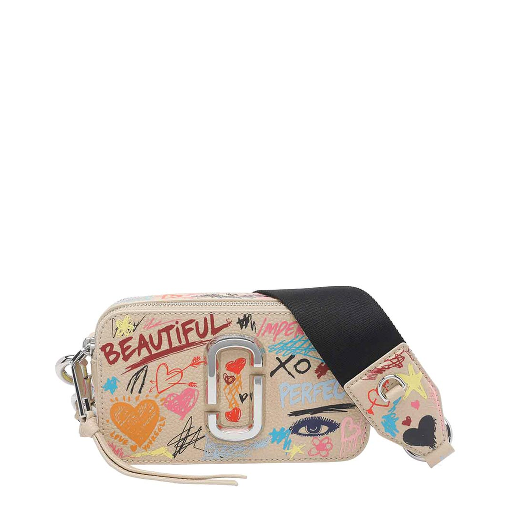 Snapshot Medium Pebble Leather Crossbody - Beige Multi - Image 5