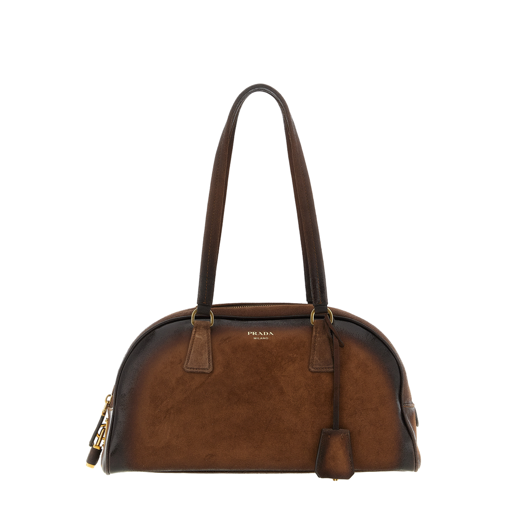 Bowling Medium Suede Bag Brown - Image 1