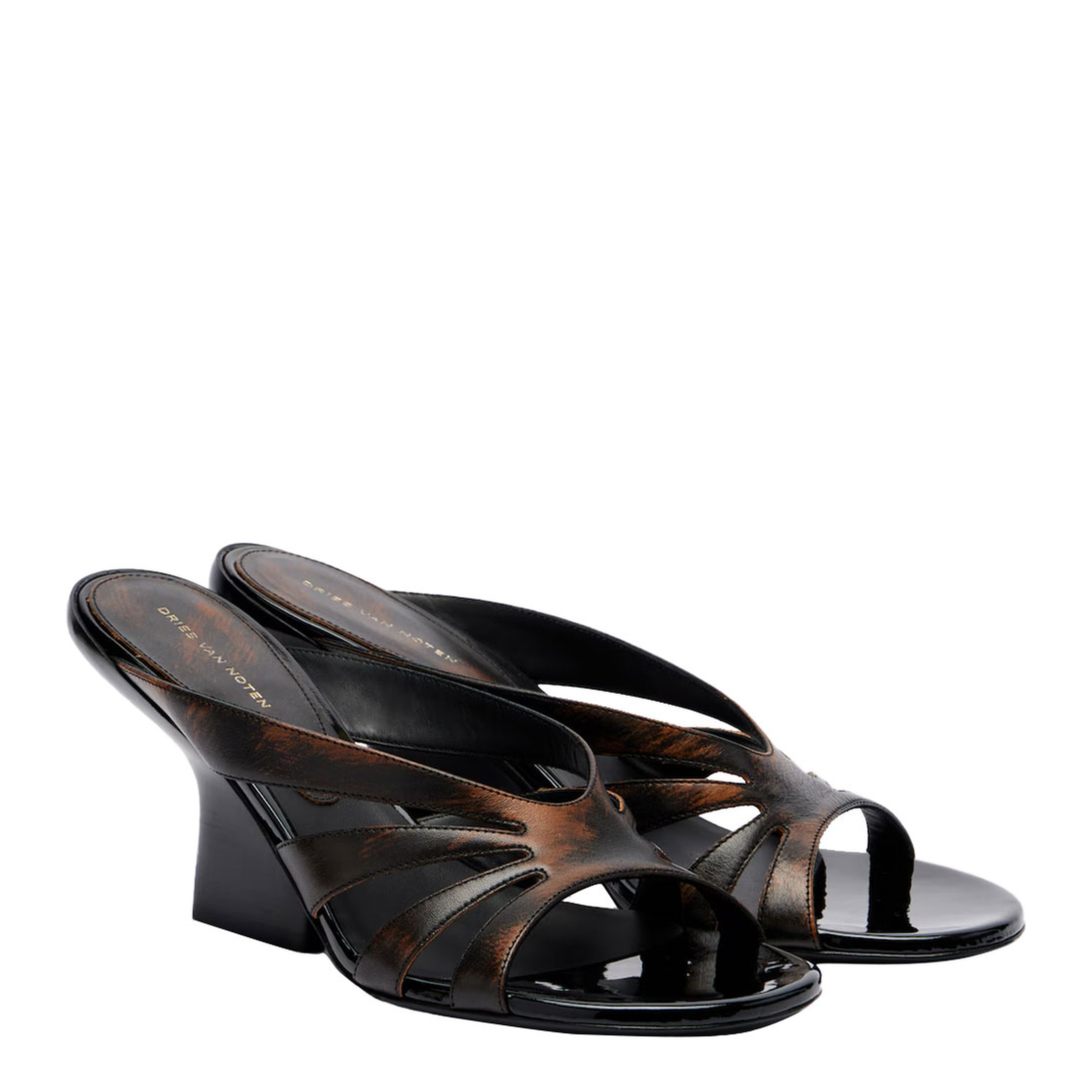 Distressed-Effect Leather Wedge Mule - Image 2