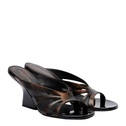 Distressed-Effect Leather Wedge Mule - Image 2