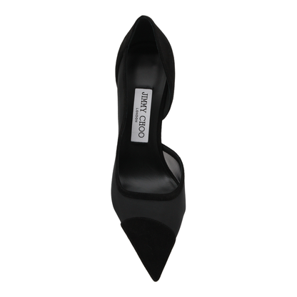 Brigitte 100 Pumps in Black Suede and Mesh - Image 8
