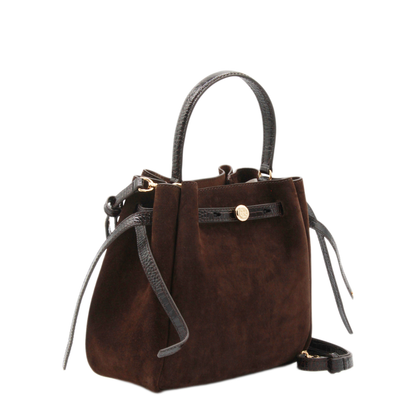 Romy Suede Bucket Bag - Dark Cocoa - Image 3