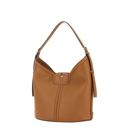 Camel Leather Vlogo Handbag - Image 5