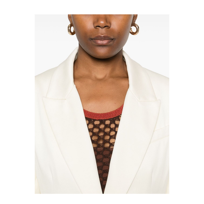 Cotton Single-Breasted Blazer Jacket - Image 4