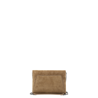 Suede Clutch Bag Brown - Image 5