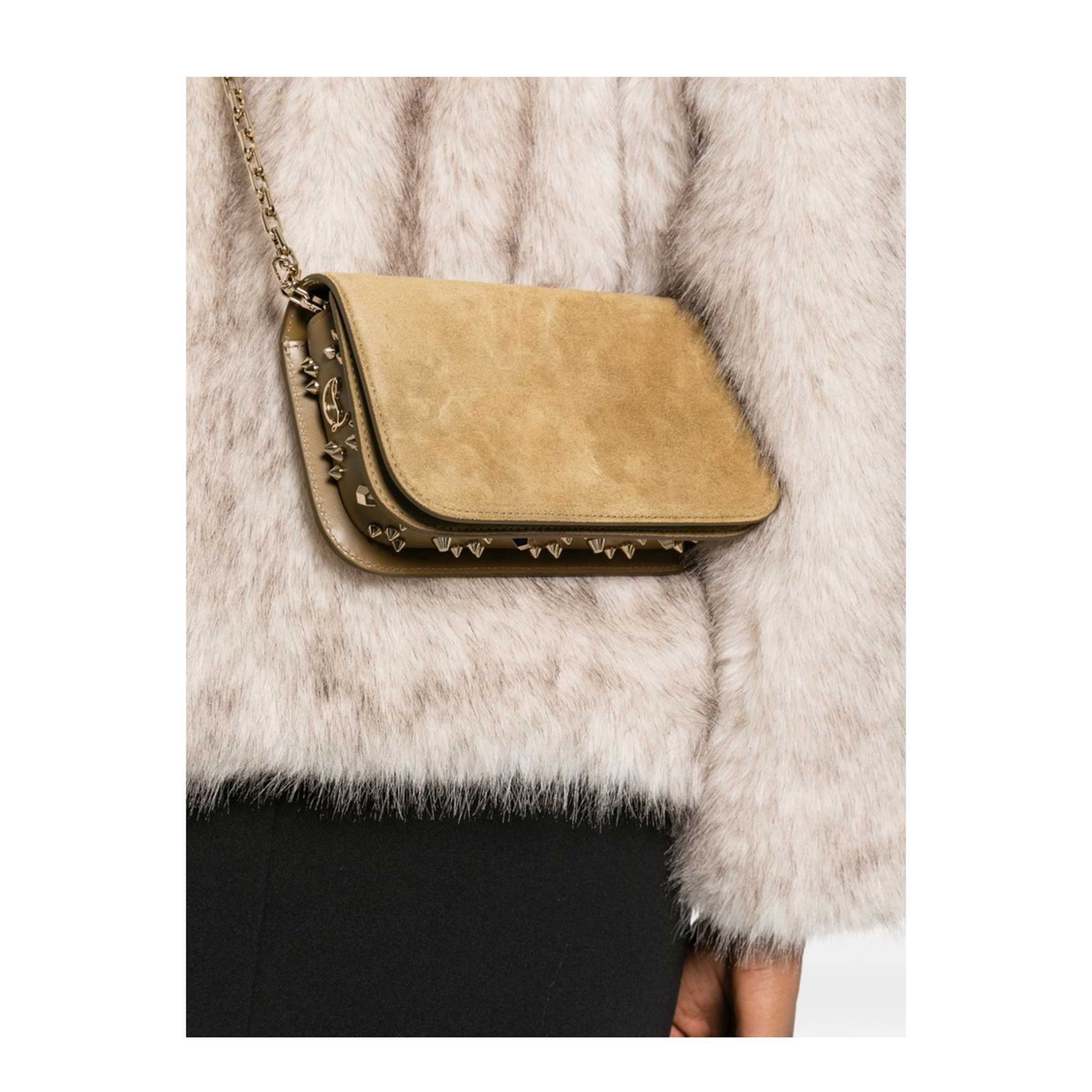 Paloma Medium Reversed Calf Leather Clutch - Bronzo/Gold - Image 3