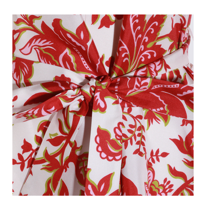 Cotton Mini Dress Red/White - Image 3