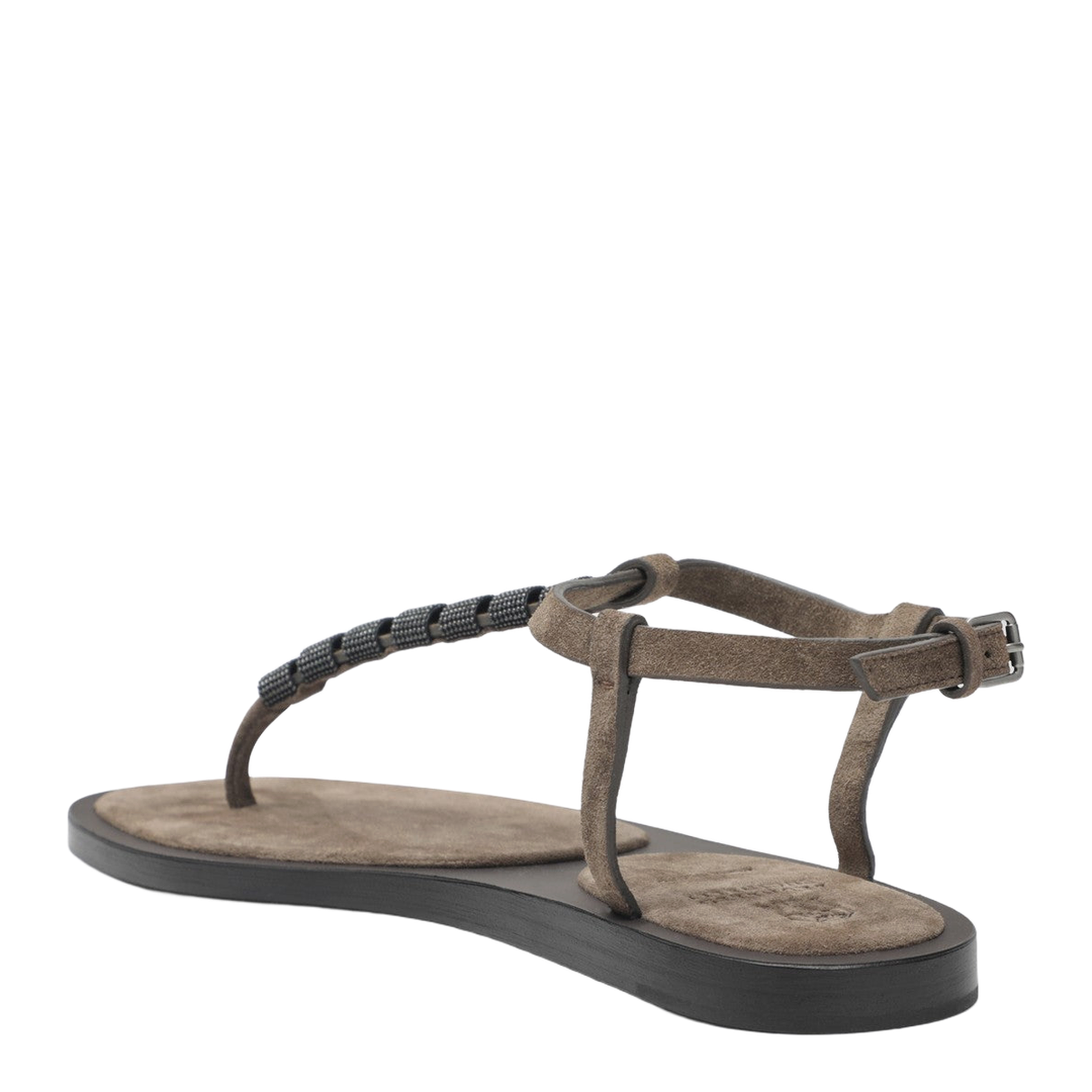 Suede Thong Sandals with Precious Straps - Image 2