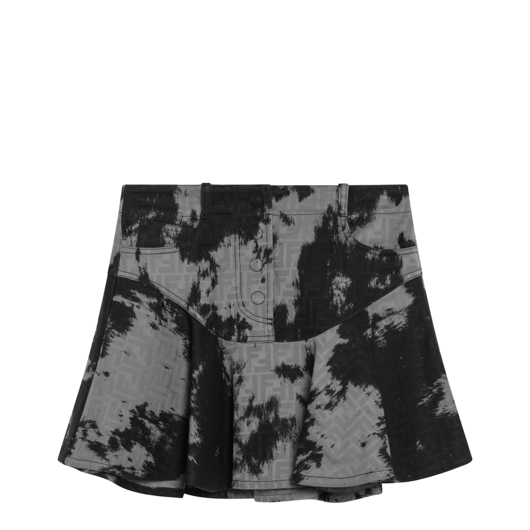Black FF Animalier Denim Skirt - Image 1