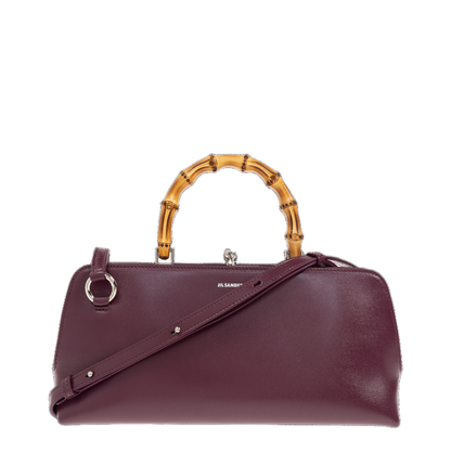 Small Goji Bamboo Bag in Burgundy - Image 1