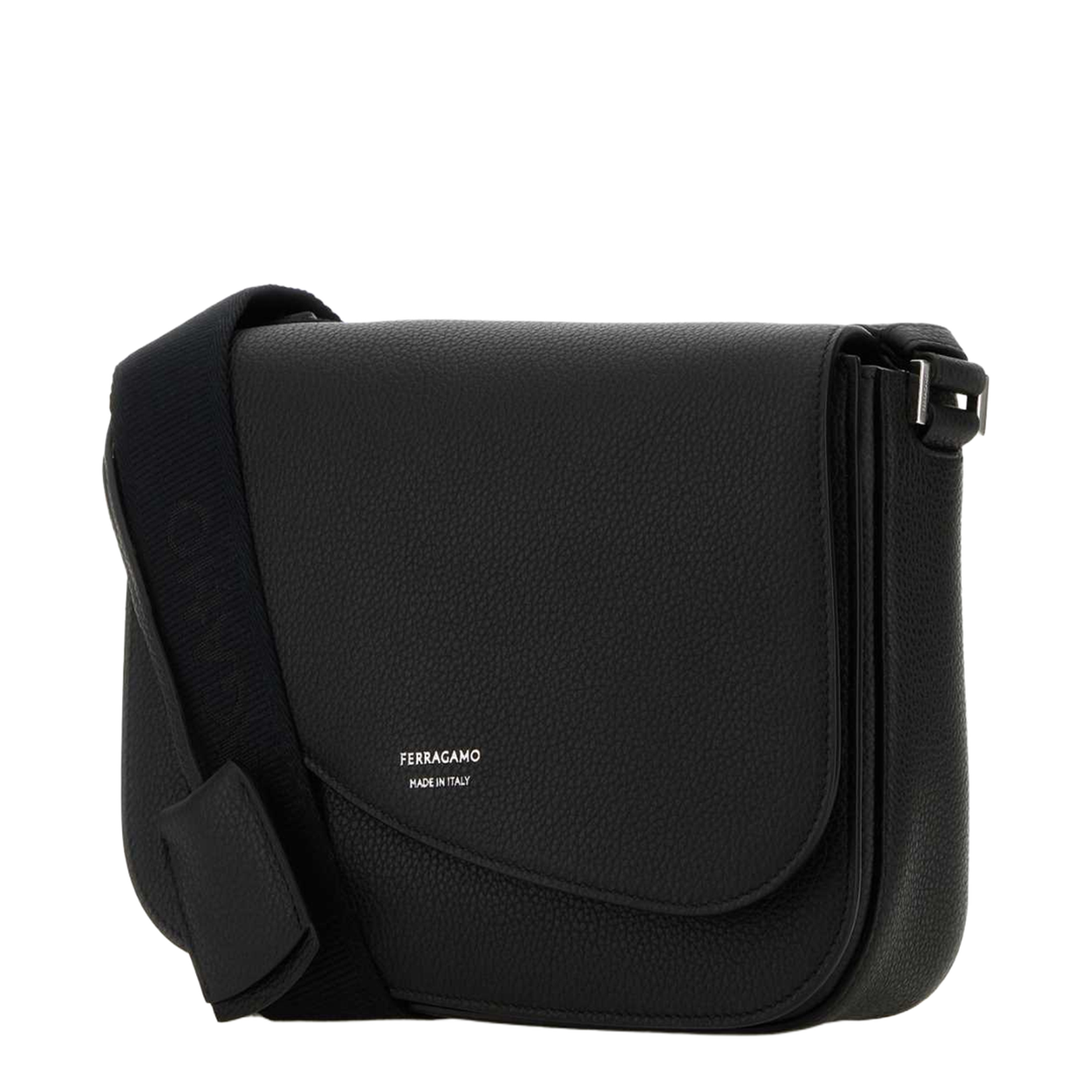 Black Leather Fiamma Crossbody Bag - Image 1