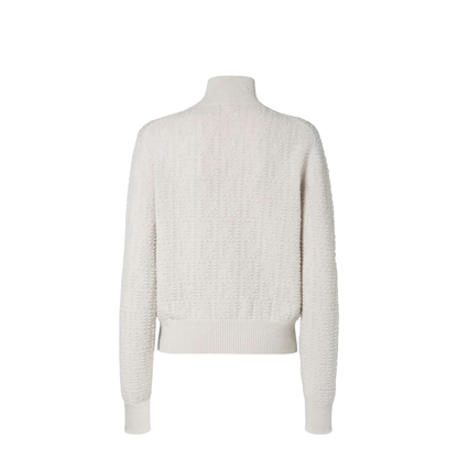 High-Neck Wool and Cashmere Jumper with Polka Dot Embroidery - Image 2