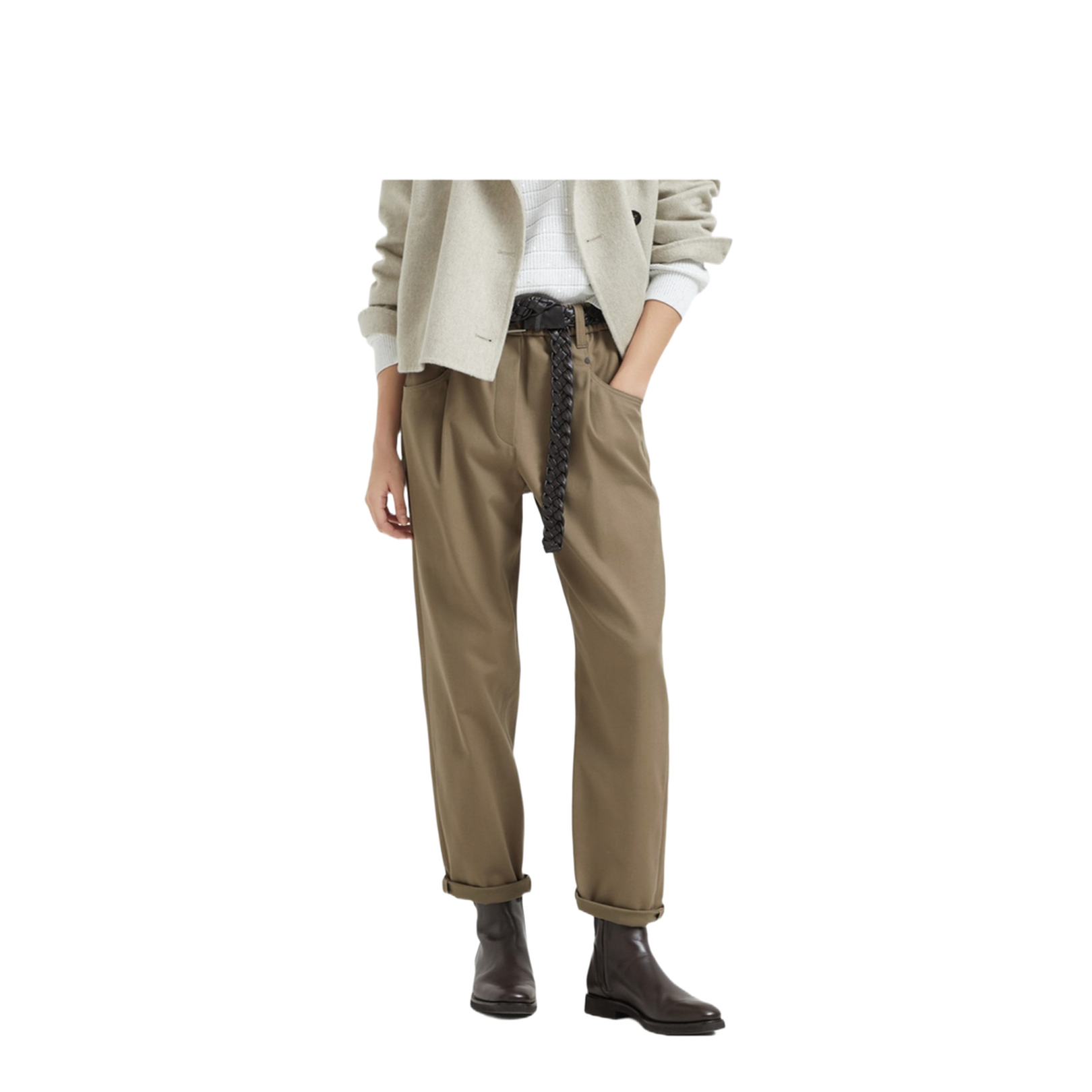 Shiny Bartack Pants In Gray - Image 1