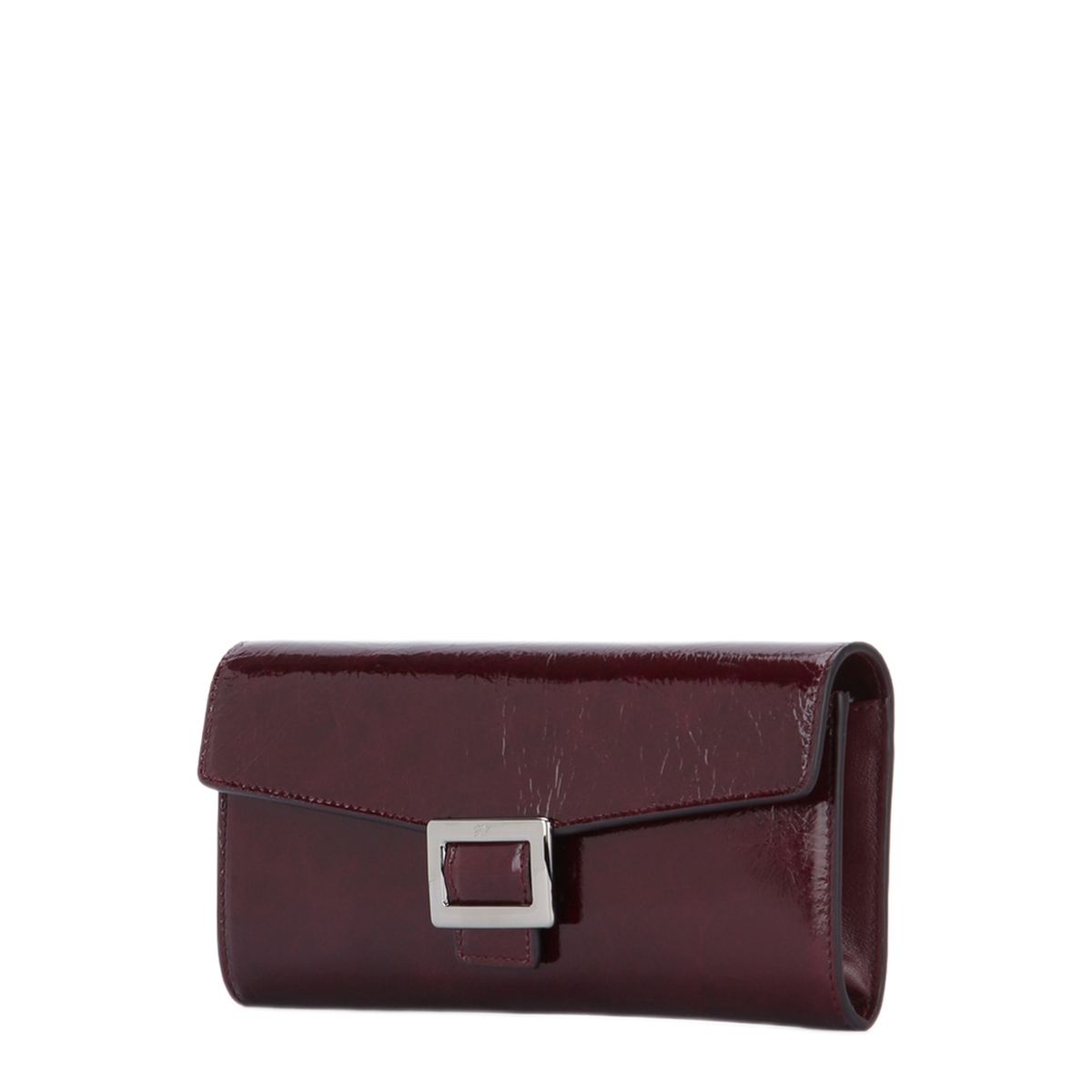 Belle Vivier Patent Leather Wallet on Chain - Burgundy - Image 2