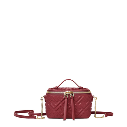 Vanity Satchel Bag Leather Red - Image 1