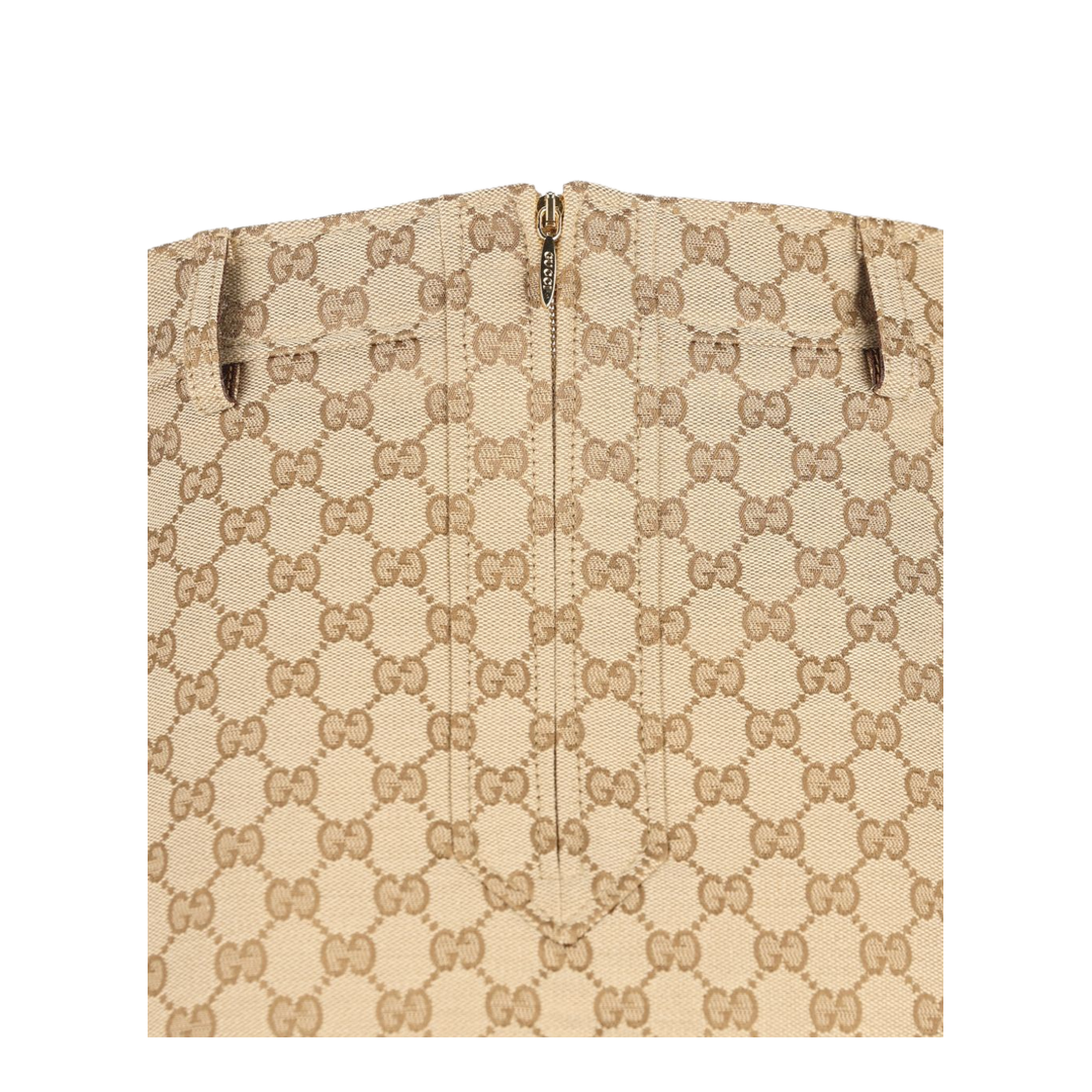 Cotton Canvas Fabric Skirt in Sand - Image 2