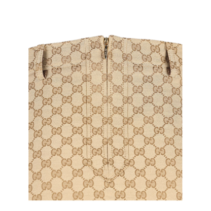 Cotton Canvas Fabric Skirt in Sand - Image 2